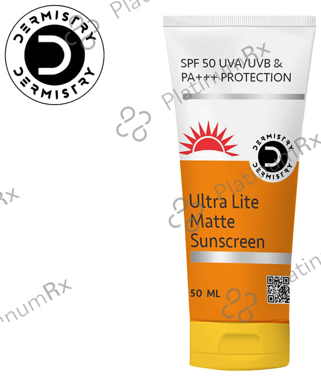 Dermistry Ultra Lite Matte Finish Sunscreen SPF 50 Cream 50ml