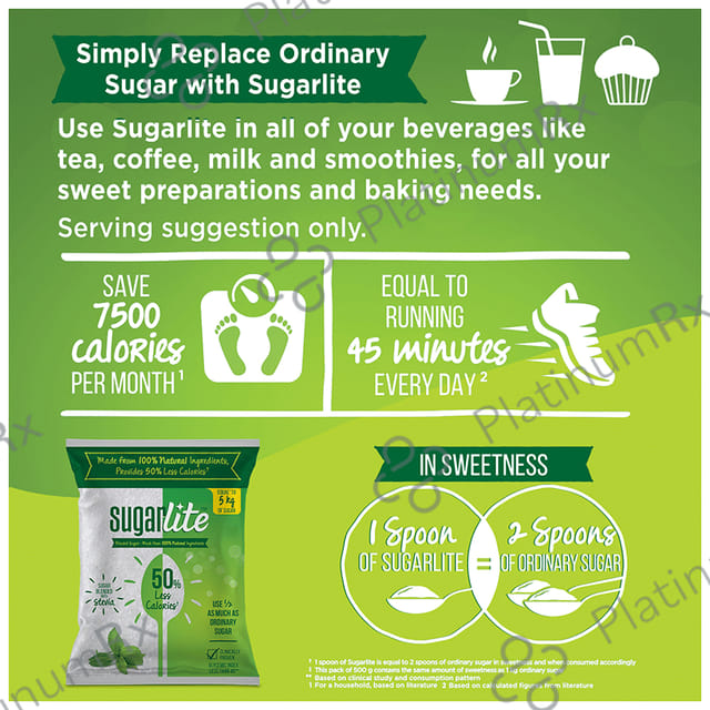 Sugarlite 50% Less Calories+ - Blended Sugar Free Powder 500gm