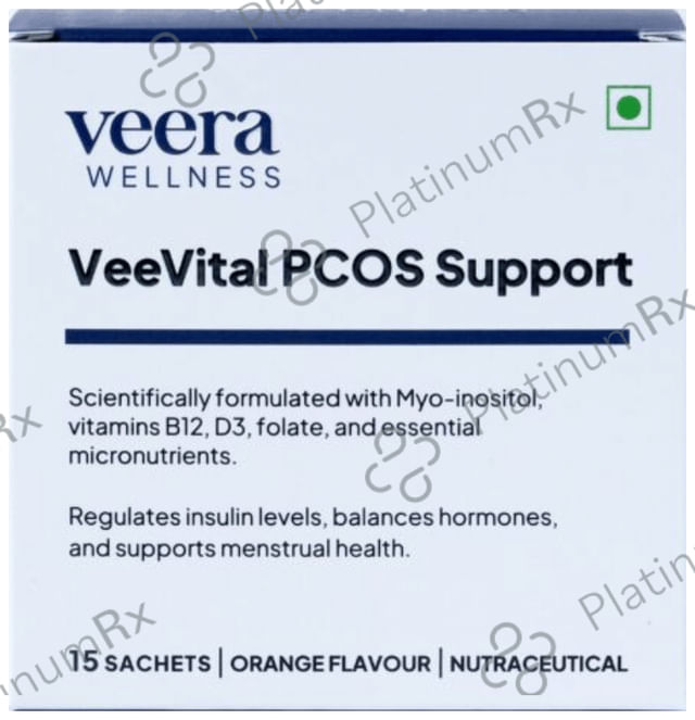 Veera Wellness Vee Vital PCOS Support Sachet (2.8gm Each) Orange