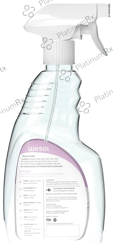 Wesol Food Grade Hydrogen Peroxide 1% All in One Multi Surface Cleaner Liquid, Disinfectant and Air Freshener Spray Rich Lavender