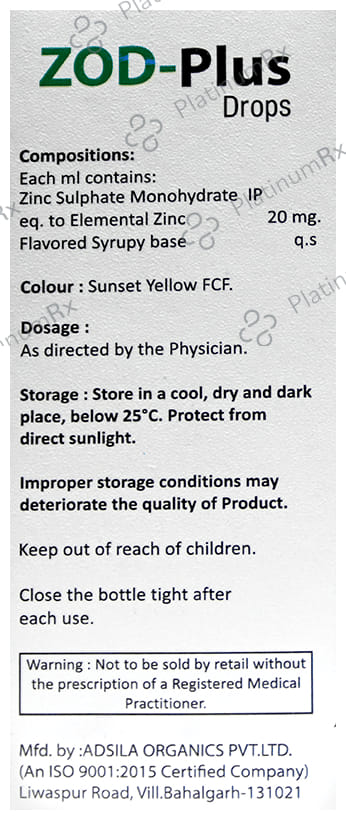 Zod Plus 20mg Oral Drops 30ml