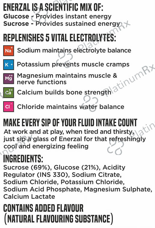 Enerzal Energy & Electrolyte Drink Flavour Powder Lime 50gm