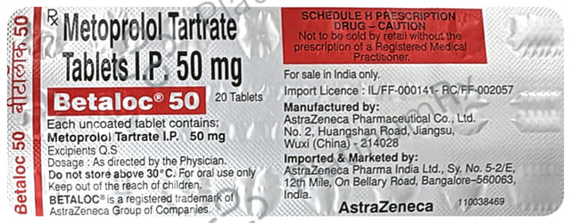 Betaloc 50mg Tablet 20s
