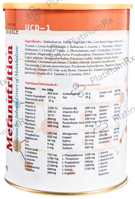 Pristine Balance Metanutrition UCD 1 (Upto 3 Years) Powder Vanilla
