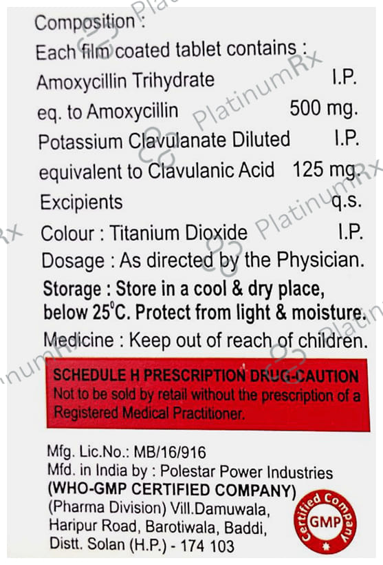 Pistamox 625mg Tablet 10s