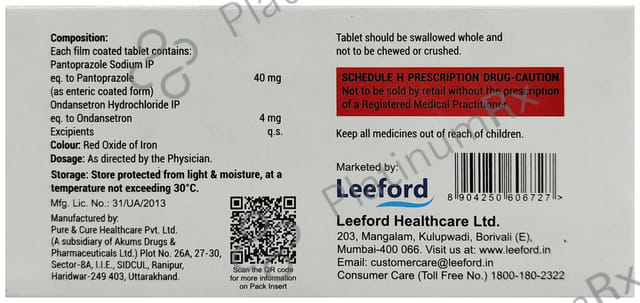 Pezover ON 40/4mg Tablet 10s