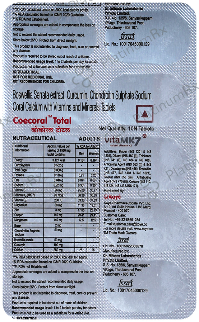 Coecoral Total Tablet 10s