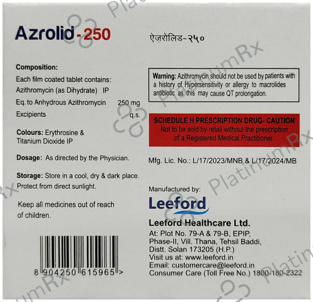 Azrolid 250mg Tablet 10ml