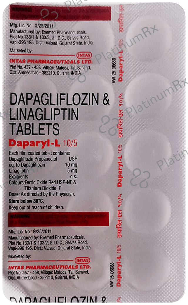 Daparyl L 10/5mg Tablet 15s