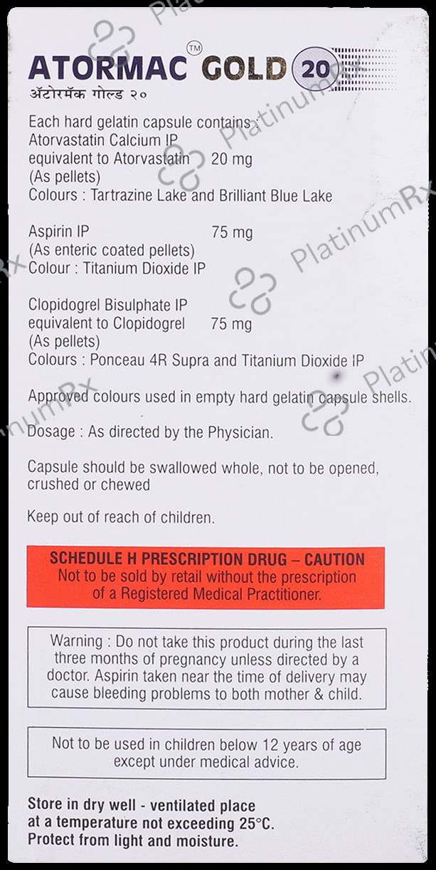 Atormac Gold 20/75/75mg Capsule 15s