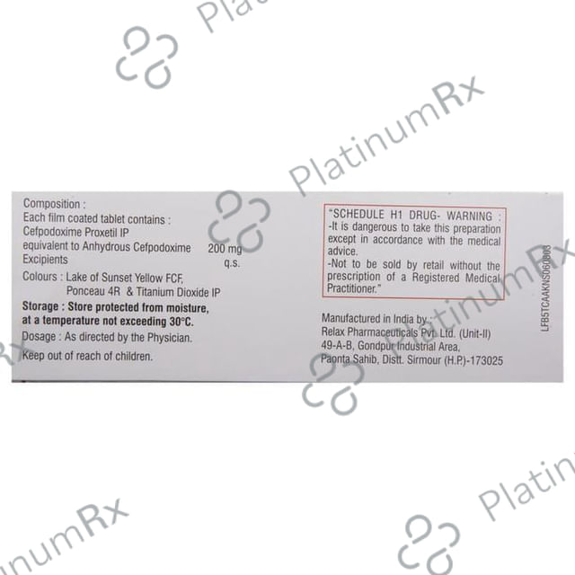 Gudcef 200mg Tablet 10s