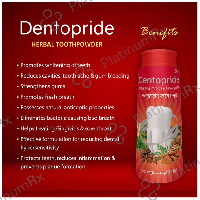 Dentopride Herbal Toothpowder (100gm Each) 1 Bottle