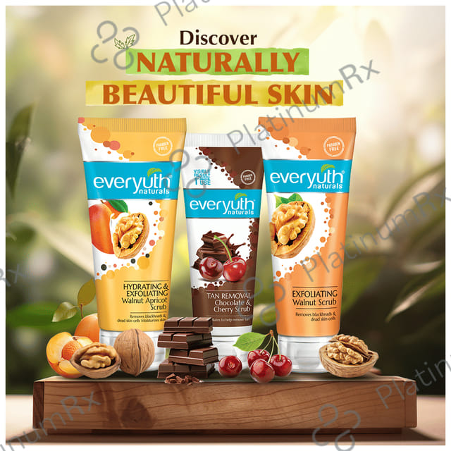 Everyuth Naturals Exfoliating Walnut for Blackheads & Dead Skin Cells - Paraben-Free - All Skin Types 200 gm