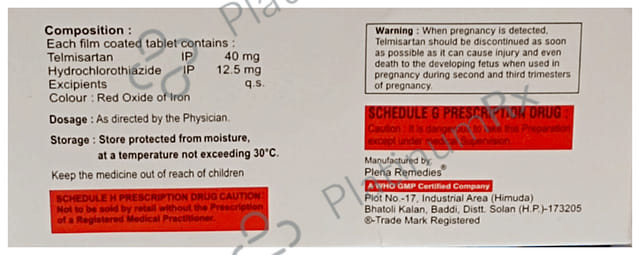 Prosartan H 40mg/12.5mg Tablet