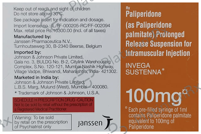 Invega Sustenna 100mg Injection 1ml
