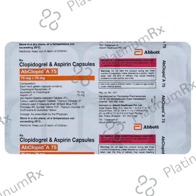 Abclopid A 75mg/75mg Tablet 10s