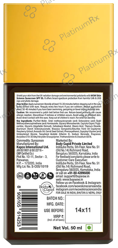 WOW Skin Science Sunscreen Matte Finish SPF 55 PA+++