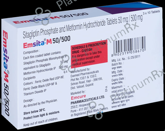 Emsita M 50/500mg Tablet 10s