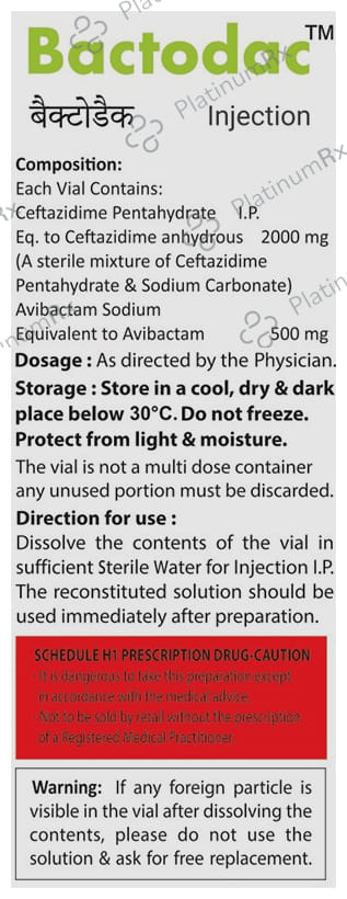 Bactodac 500/2000mg Injection 1s