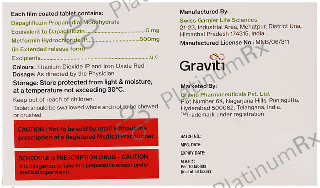 Dapagrav M 5/500mg Tablet ER 10s