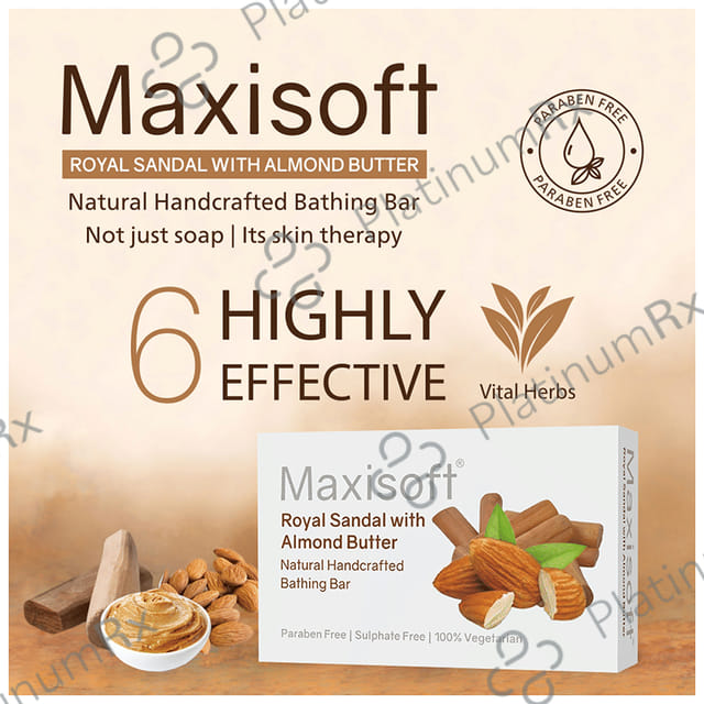 Maxisoft Royal Sandal with Almond Butter Bathing Bar (75gm Each) 6 units