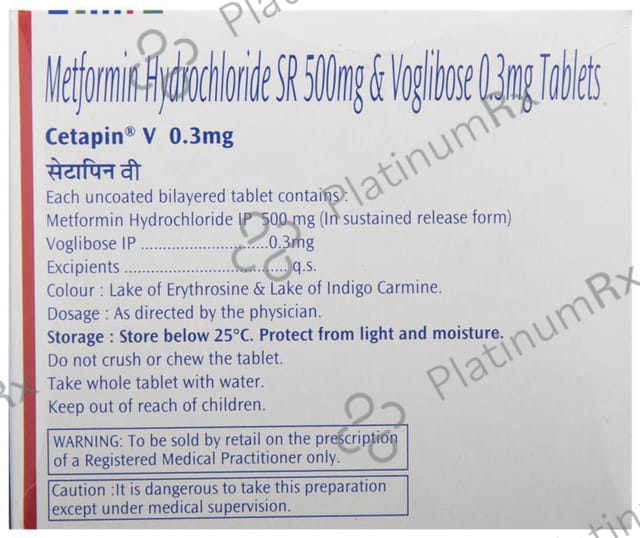 Cetapin V 500/0.3mg Tablet SR 15s