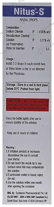 Nitus S Nasal Drops 20ml