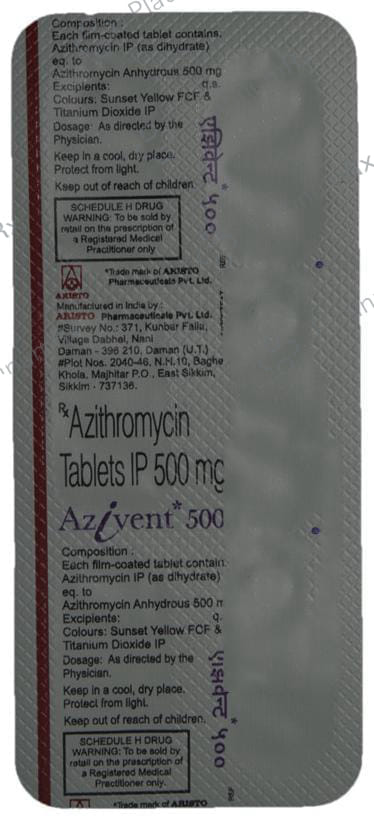 Azivent 500mg Tablet 5s