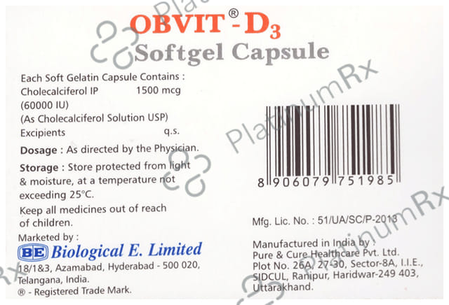 Obvit-D3 Softgel Capsule