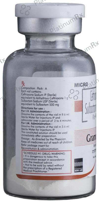 Gramocef S 1000/500mg Injection 1s