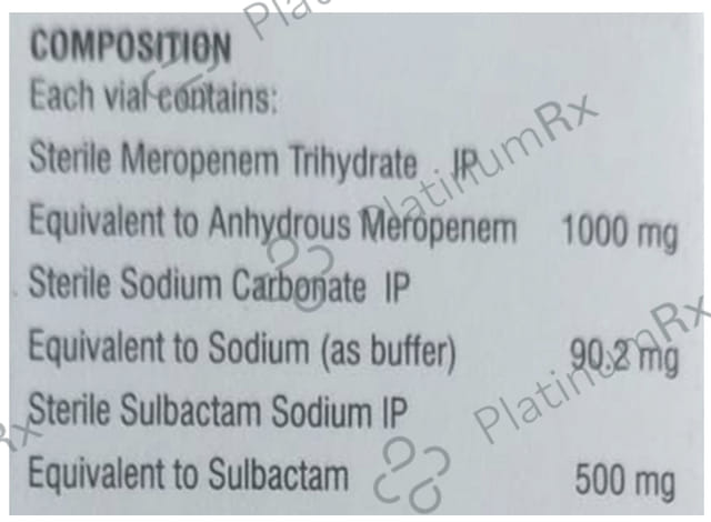 Meroact SB 1000/500mg Injection 1s