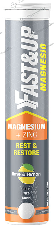 Fast&Up Magnesio with Magnesium & Zinc for Muscle Health - Flavour Lemon and Lime Effervescent Tablet 20 Effervescent