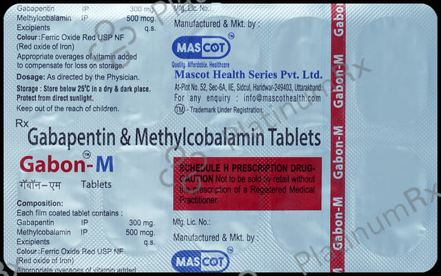 Gabon M 300mg/500mcg Tablet