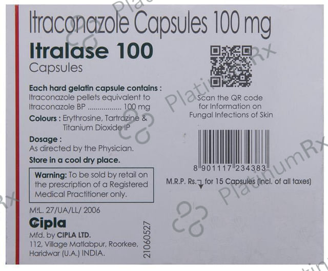 Itralase 100mg Capsule 15s