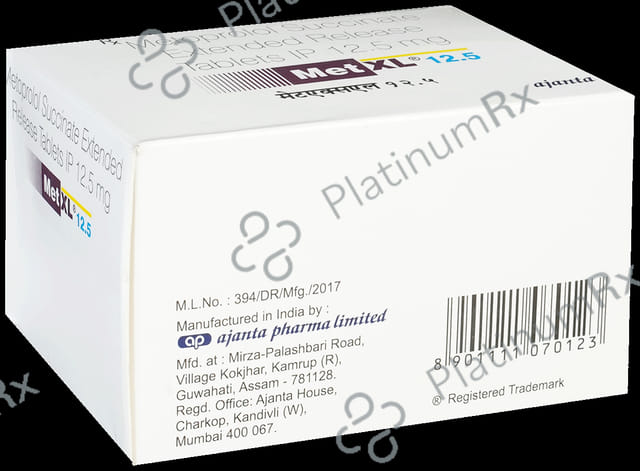 Met XL ER 12.5mg Tablet 20s