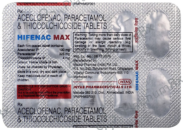 Hifenac Max 100/325/4mg Tablet 10s