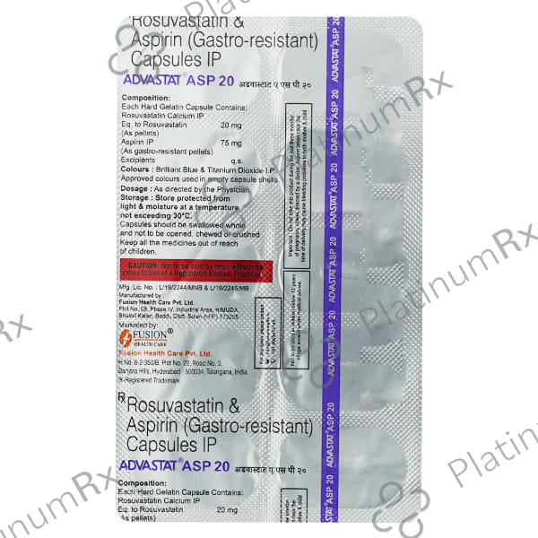 Advastat ASP 20/75mg Capsule 10s