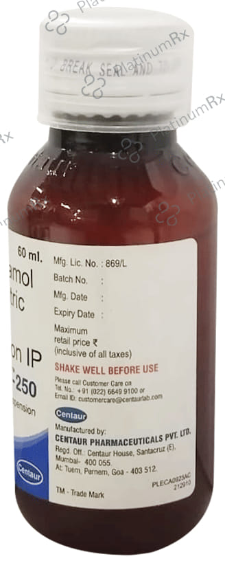 Centamol 250mg Suspension 60ml