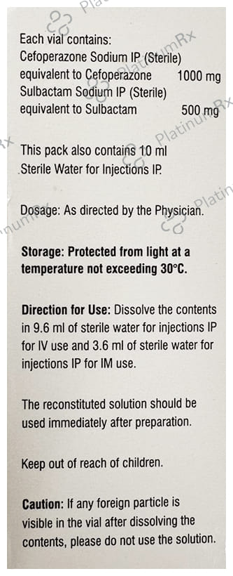 Xecute SB 1000/500mg Injection 1s
