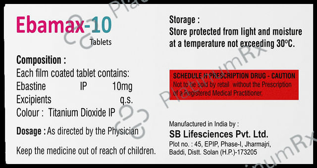 Ebamax 10mg Tablet