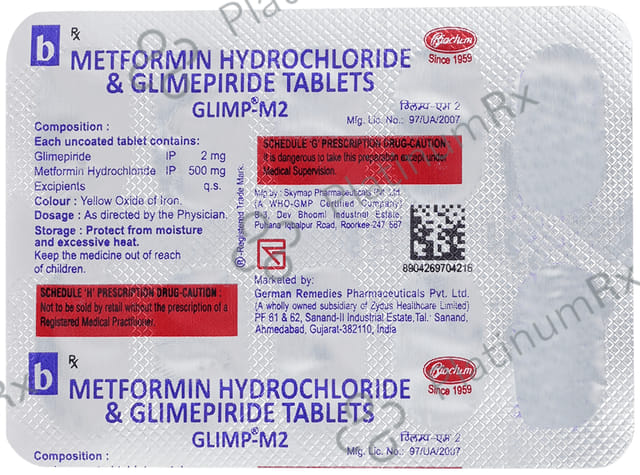 Glimp M 2/500mg Tablet 10s