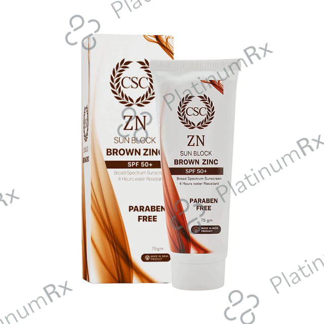 CSC ZN Sun Block Brown Zinc SPF 50+ Cream 75gm