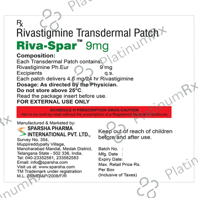 Rivaspar 9mg Patch