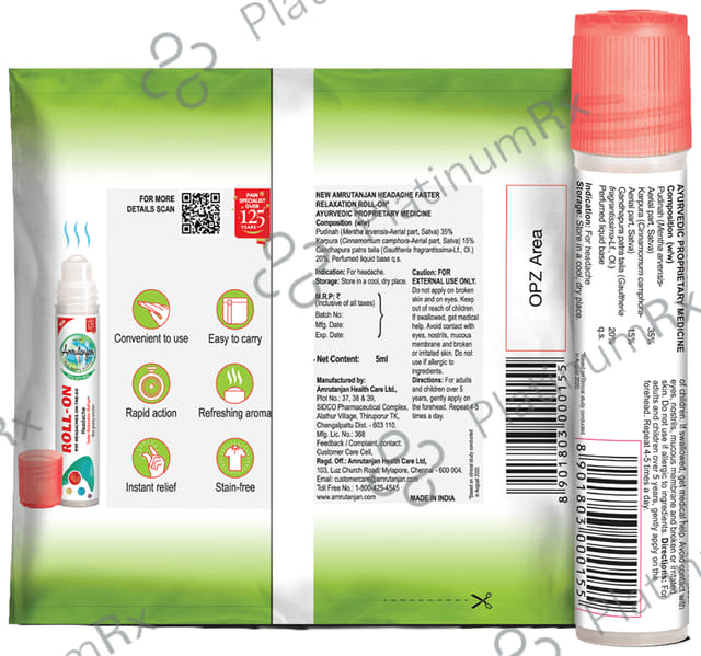 Amrutanjan Headache Roll On 5 ml