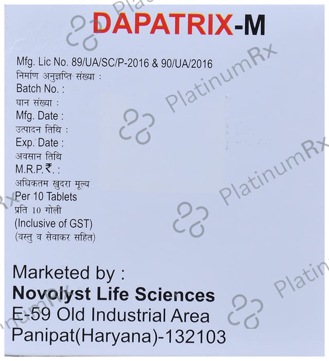 Dapatrix 10/500mg M Tablet SR 10s