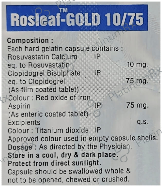 Rosleaf Gold 10/75mg Capsule 10s