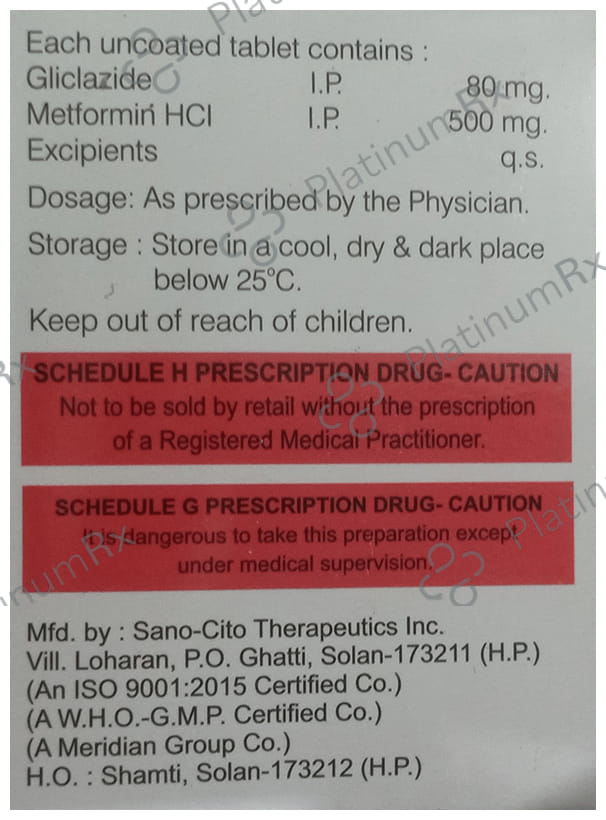 Ciazide M 80/500mg Tablet 10s