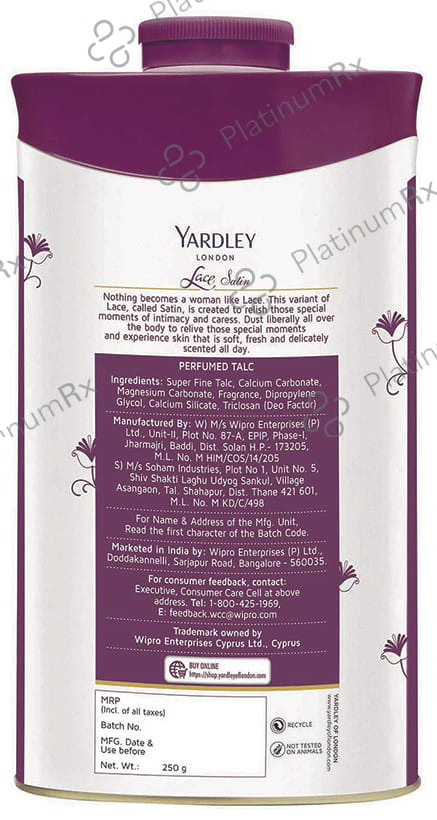 Yardley London Lace Satin Perfumed Talc