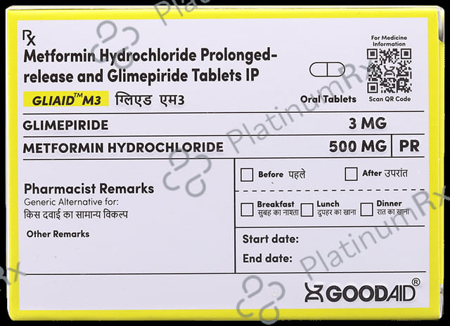 Gliaid M3/500mg Tablet PR 10s