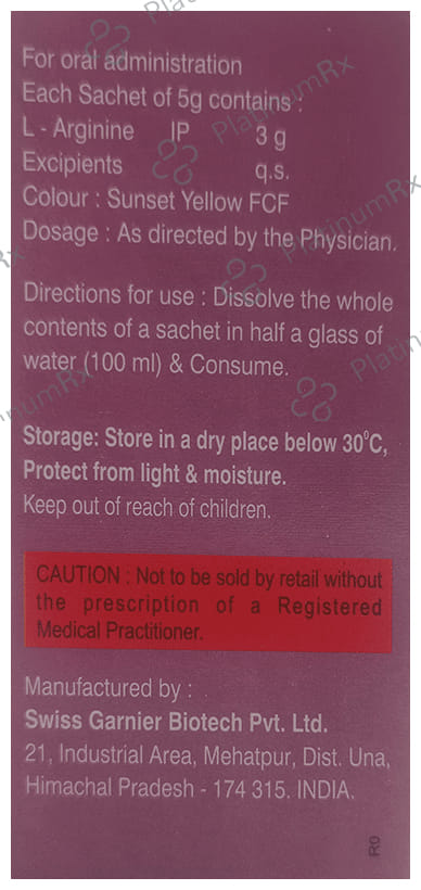 Argibiz 3000mg Orange Flavour Sugar Free Sachet 5s
